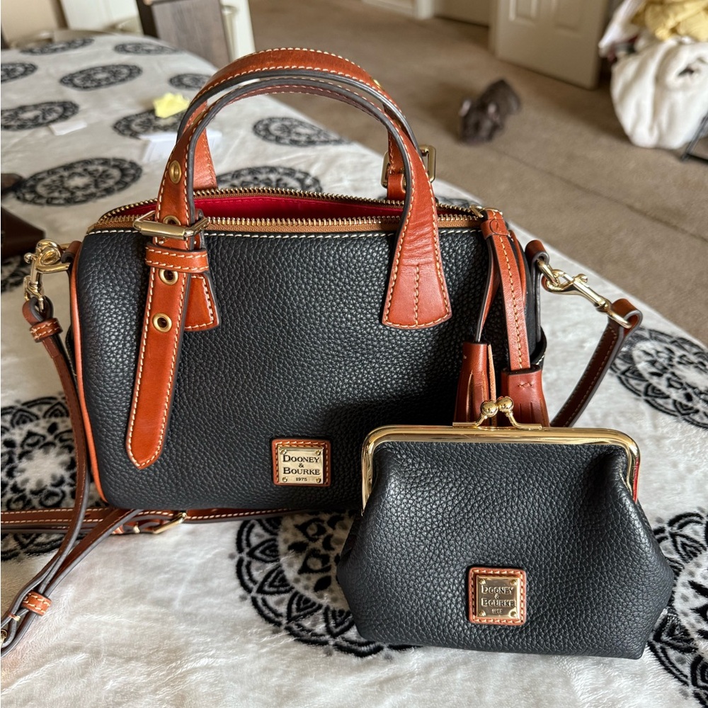 Dooney & Bourke Black and Brown Leather Handbag Set